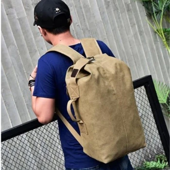 

Vintage Canvas Backpack Men Mountaineering Travel Handbag Duffel Backpack Bag Rucksack