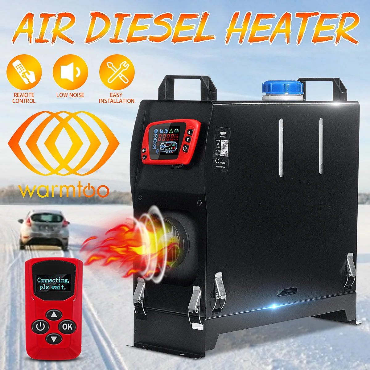 All-in-One Unit Diesel Air Heater 12V 8KW LCD Display Switch Portable Car Heater For Truck Motorhom