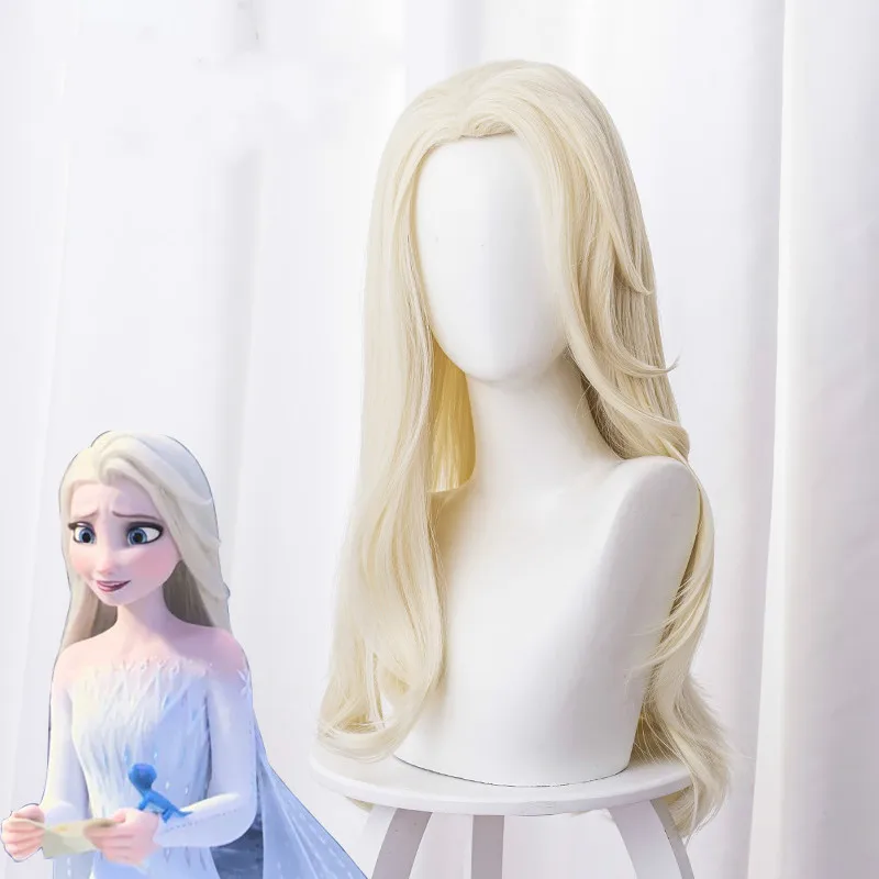 Замороженные 2 Принцесса Эльза Косплей парики Снежная королева длинный светильник желтый волнистые вечерние подарки Хэллоуин+ Бесплатные парик