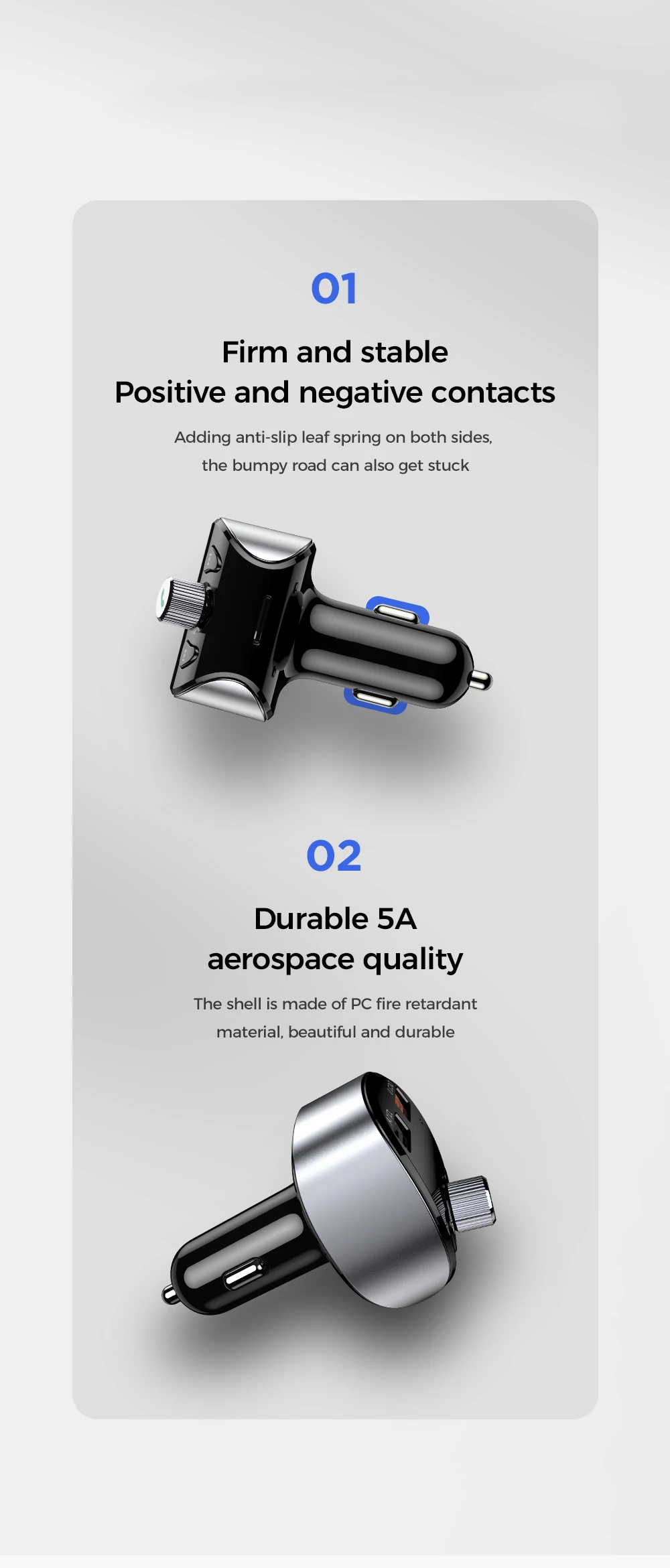 JINSERTA Автомобильный MP3 музыкальный плеер без потерь TF USB Bluetooth 5,0 Handsfree Dual USB Quick Charge 3,0 Автомобильное зарядное устройство