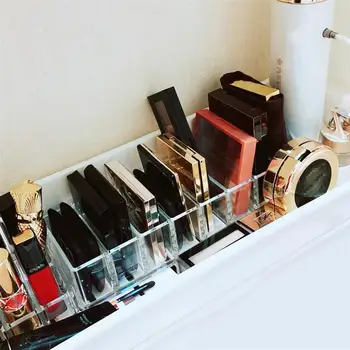 

Transparent Clear Acrylic Makeup Cosmetic Organiser Holder Jewellery Display Box Bathroom Storage Case with 8 Grids