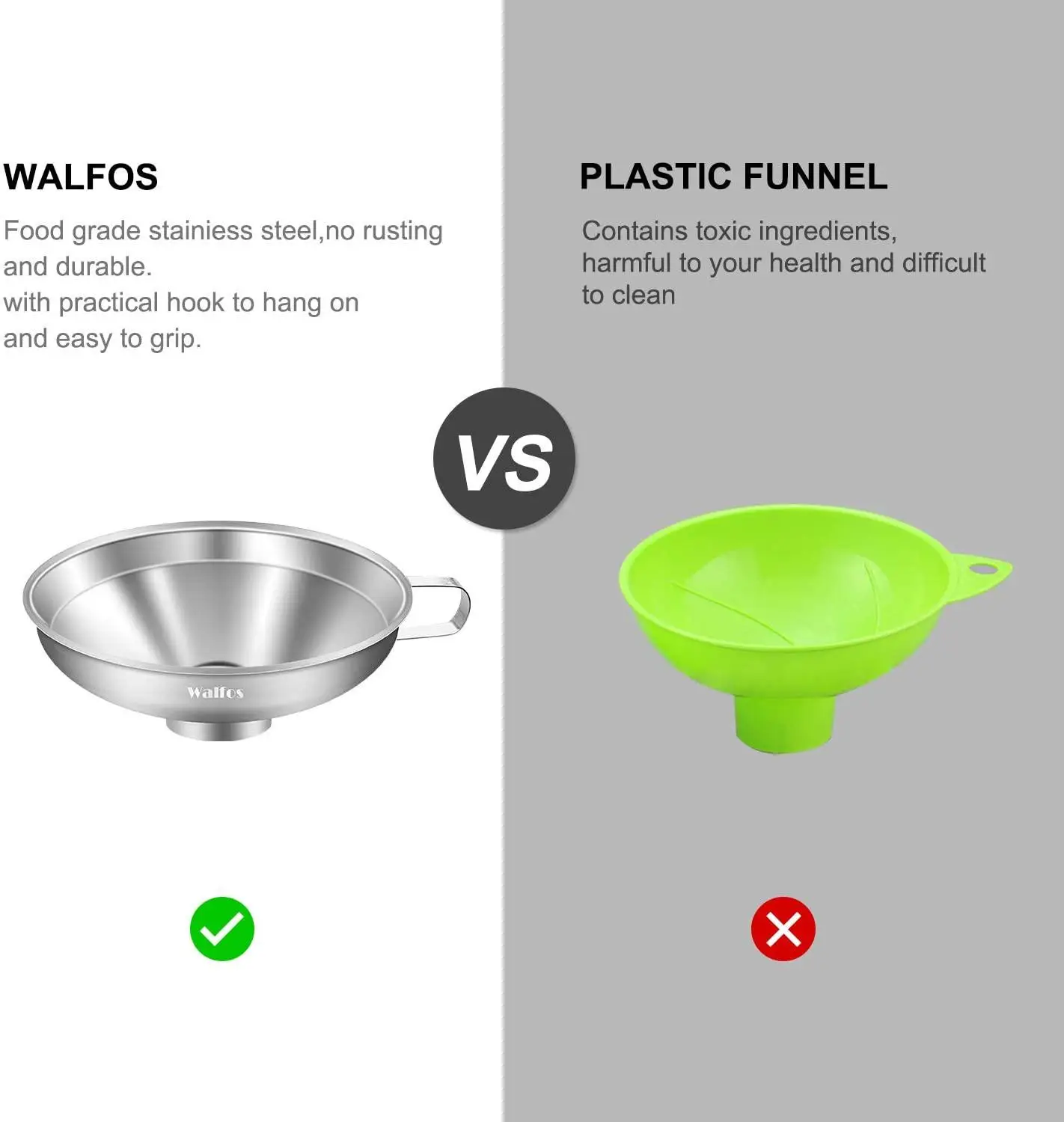 Wide Mouth Funnel Stainless Steel Funnel Kitchen Funnel Kitchen Accessories Stainless Steel Wide Mouth For Oil Wine Canning Cooking Garden