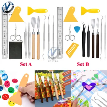 

11 Pcs/set Craft Vinyl Weeding Tools Set Basic Vinyl Silhouettes Cameos Lettering DIY Handmade Tool for Contour Relief Lettering