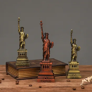 

European American retro statue of liberty desktop ornaments metal art crafts statue for garden indoor home decorat gifts 18*5cm
