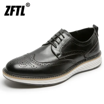 

ZFTL New Men's dress shoes Brogue shoes man Business shoes man Wedding shoes male casual lace-up shoes Man Oxford shoes