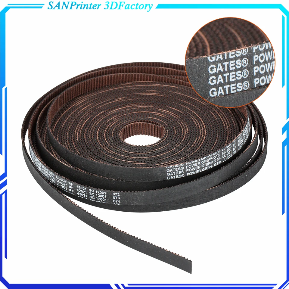 GATES LL2GT Belt Rubber Open Timing Synchronous Belts GT2 6mm 9mm 10mm 15mm High Temperature