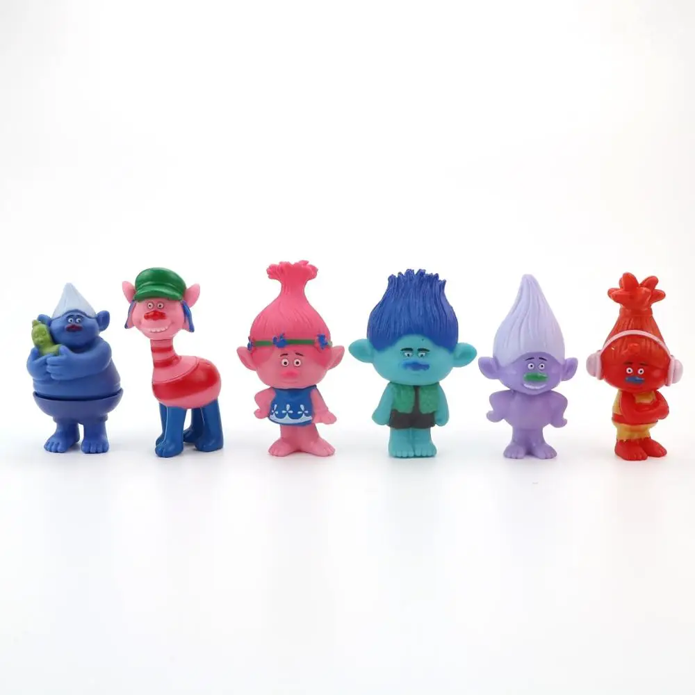 

6pcs/set Toy Micro landscape Cake Decoration Tangled elf Around Trolls Ugly baby doll Model Doll PVC Action Figure Children