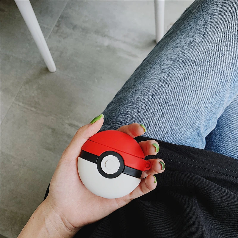 pokeball 3D милый силиконовый чехол для AirPods 1/2 наушники чехол для Airpods с рисунком из японского мультфильма pokeball Бульбазавр, чармандер Сквиртл funda - Цвет: pokeball