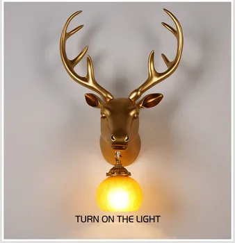 

Modern Antler Wall Lamp Creative Wall Lamps American Retro Deer Wall Light Living Room Bedroom Bedside lamp Wall Sconce Lamp