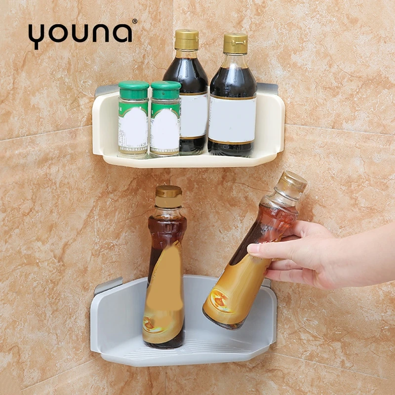 

Bathroom Shower Shelf Organizer Multifunction Kitchen Storage Racks Toilet Durable Bathroom Wall Mounted Corner Storage Shelves