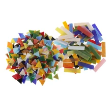 370 шт прямоугольная треугольная форма стеклянная мозаичная плитка стекловидная для мозаики художественного ремесла