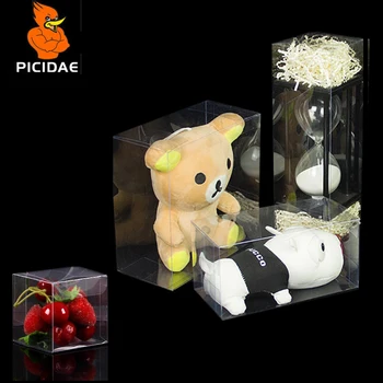 

Pvc Transparent Gift Box Square Bottom Rectangle Display Plastic Packing Cookie Toy Baked Food Coffee Snack Candy Cosmetic Doll