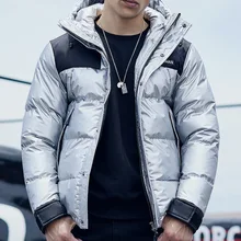 Мужская пуховая куртка зимняя новая хлопковая Мужская модная трендовая хлопковая куртка с капюшоном Толстая Мужская цветная теплая