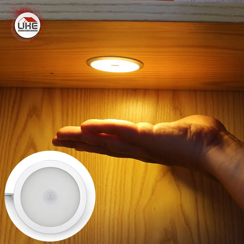 Sensor de movimiento Led empotrado debajo del armario, lámpara de luz nocturna, PIR, 3W, 12V