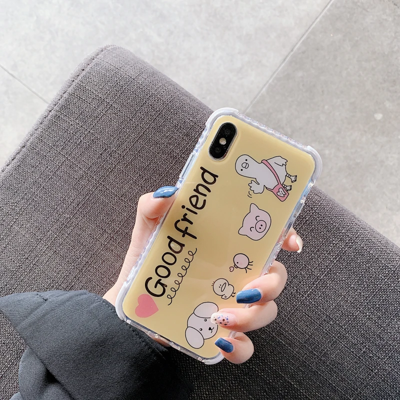 Милый мультяшный противоударный чехол для iPhone X XS MAX XR 8 8 Plus i7 i7 Plus 6 6S 6S Plus Ins модный защитный чехол