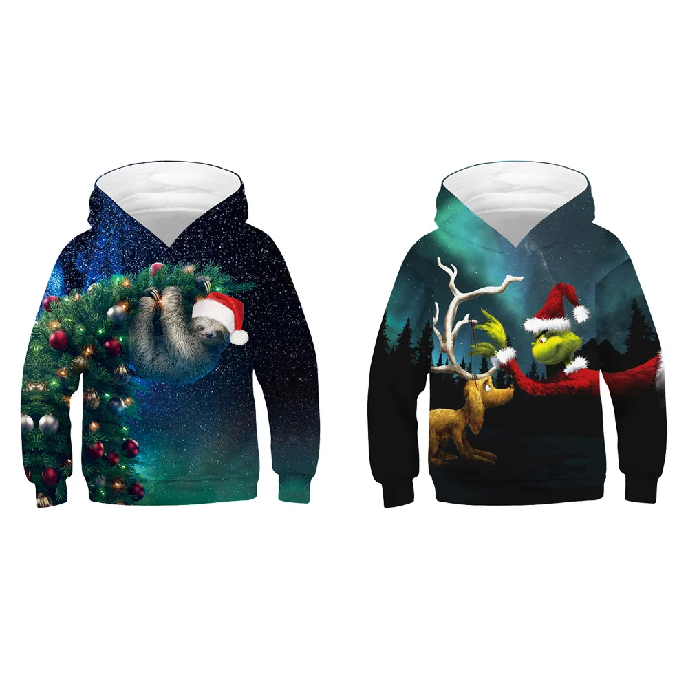 Толстовка с длинными рукавами для маленьких мальчиков и девочек; детская футболка с объемным рисунком аниме; enfant fille; свитер; детская Рождественская одежда