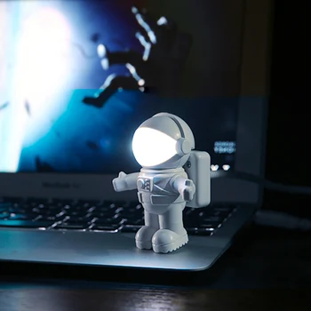 

New Style Cool New Astronaut USB LED Adjustable Night Light For Computer PC Lamp Desk Light Pure White New