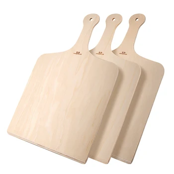 Wooden Pizza Peel 3 Pcs Pizza Board Paddle Bread Fruit Cutting Board Kitchen Pizza Shovel Spatula Tool