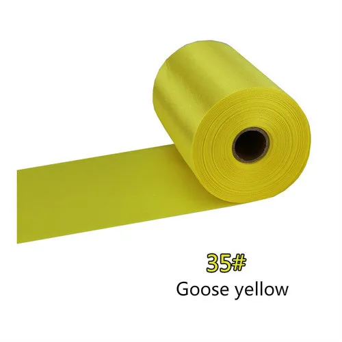 25Meters/Roll 8cm/10cm/15cm Silk Satin Ribbons DIY Wedding Chair Sashes Christmas Gift Wrapping Decoration Silk Ribbons Ruban 35-Goose yellow
