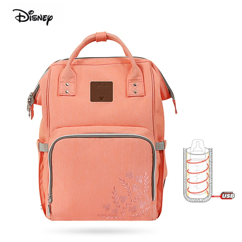Disney Микки Минни мультфильм сумка большой емкости USB Отопление изолированный дорожный рюкзак для мам портативный хранения рюкзаки - Цвет: 3