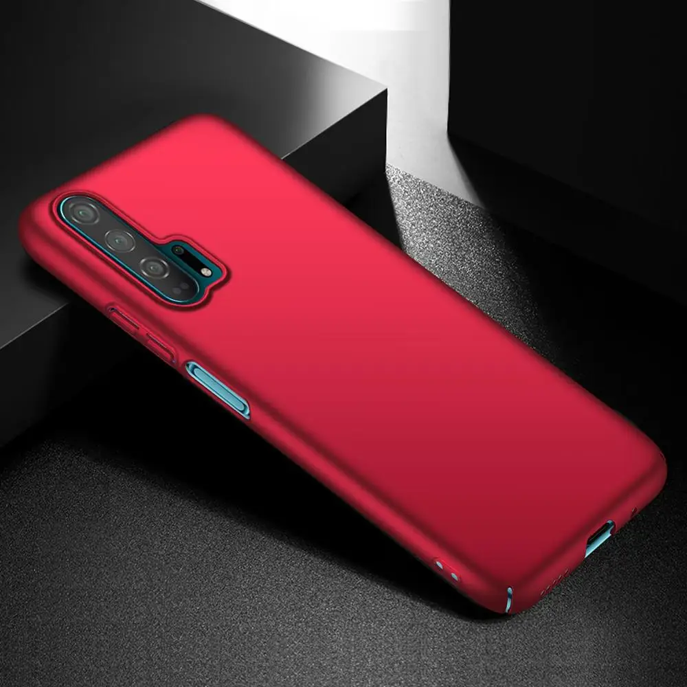 Чехол для huawei Honor 20 Pro, Роскошный Матовый Жесткий Чехол для ПК, защитный чехол для YAL-AL10 - Цвет: Красный