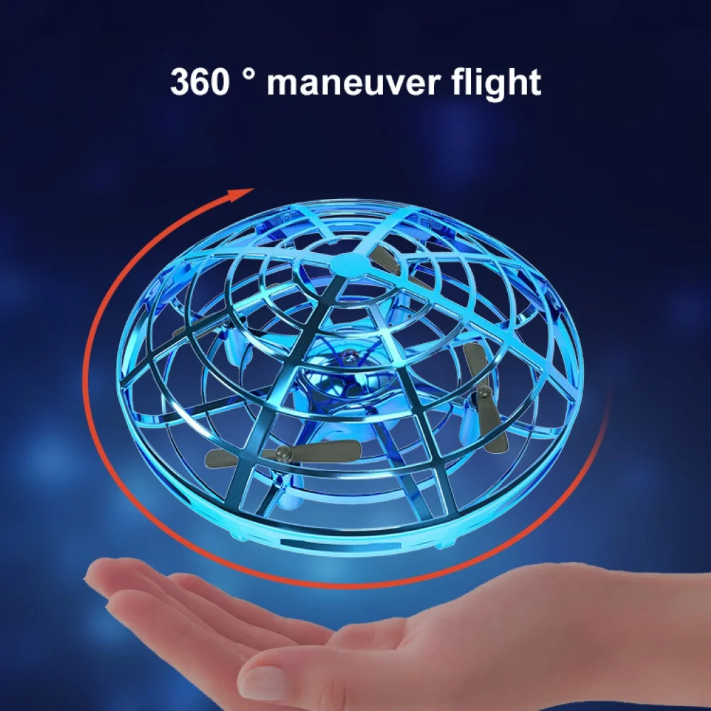 Мини малыш 4 оси НЛО 360 градусов вращения Летающий светодиодный индукционный ручной летающий самолет игрушка индукционный беспилотник детская электронная игрушка