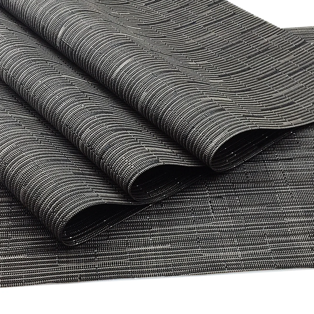 4Pcs Black Черная подстилка под тарелку ПВХ стол коврик для кухни, принадлежности термостойкая чашка для кофе коврик Нескользящая тарелка - Цвет: 4Pcs Black