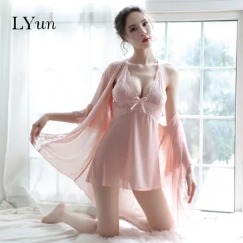 

Sexy lace underwear V-shaped with perspective perspective sexy underwear strap nightdress sexy pajamas temptation sexy underwear