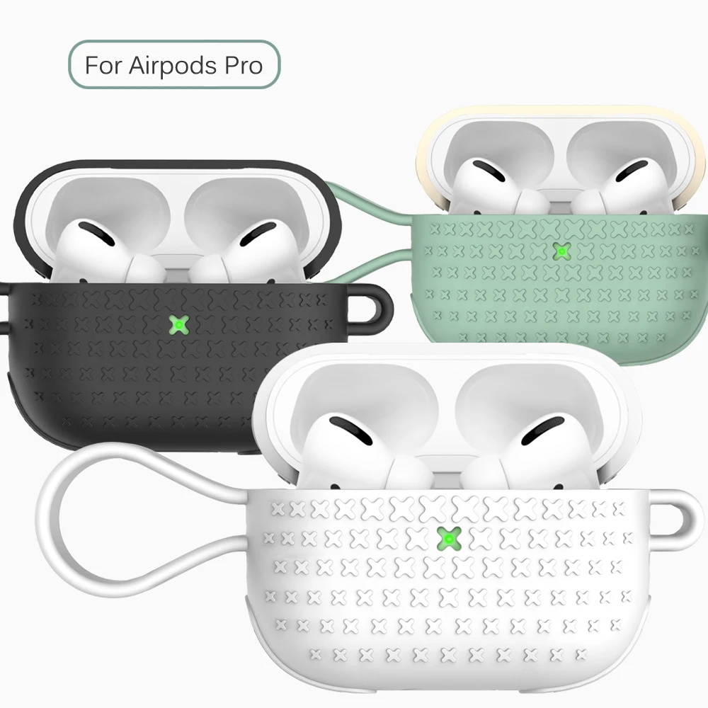 Мягкий силиконовый чехол для Airpods Pro противоударный защитный наушников с брелком