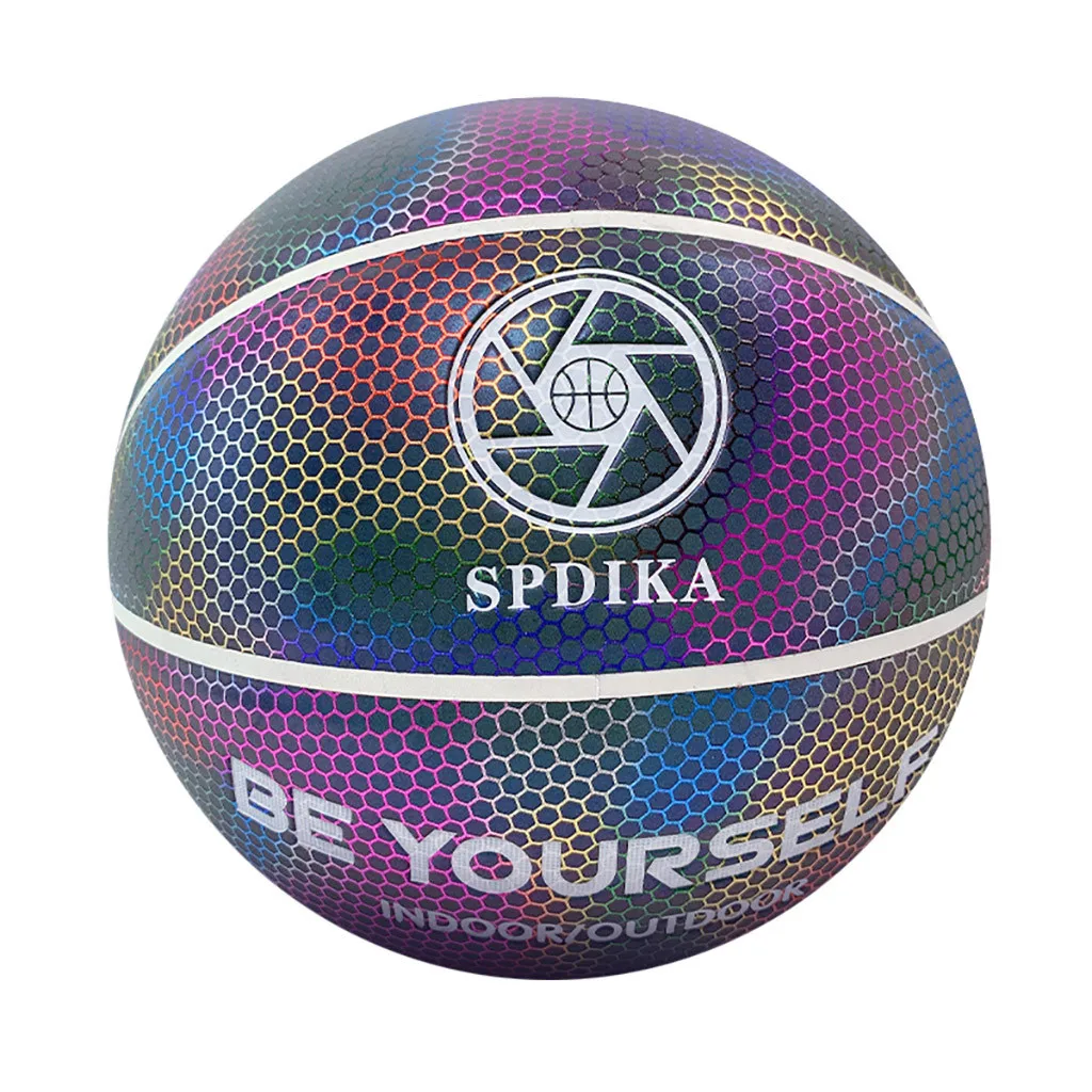 Size 7 Luminous Basketball Battery-Free Glowing Basketball Children Trainning Adults Kids Sports toy Child Early Training Game#D