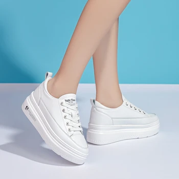

Brand Vulcanized Shoes Women Breathable Lace-up Platform Sneakers White Light Comfortable Casual Shoes Women Flats Zapatillas
