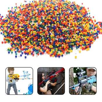 

10000Pcs Growing Water Balls Bullet for Gun Toy Blaster Accessory 7-8mm Blue Pearl Soft Crystal Gel Water Beads Polymer Hydrogel