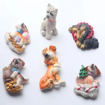 

3D Fridge Magnets Faithful Dog Magnetic Stickers Home Decoration Collection Gifts