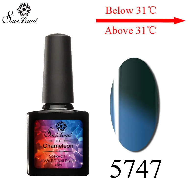 5747 Saviland 10 мл Гель-лак для ногтей Vernis термо-температура меняющий цвета Гибридный гвоздь лак для дизайна впитывающийся УФ-гель для ногтей - Цвет: 5747