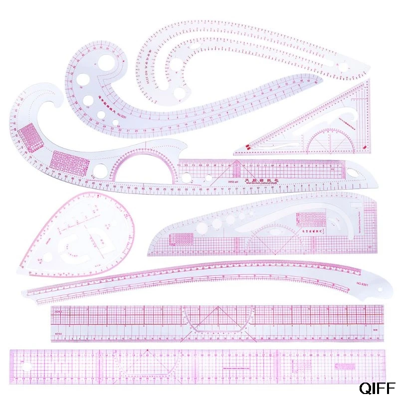 Прямая поставка и 9 шт. швейная французская кривая линейка измерительная портняжка шаблон для рисования ремесло набор инструментов Aug. 25