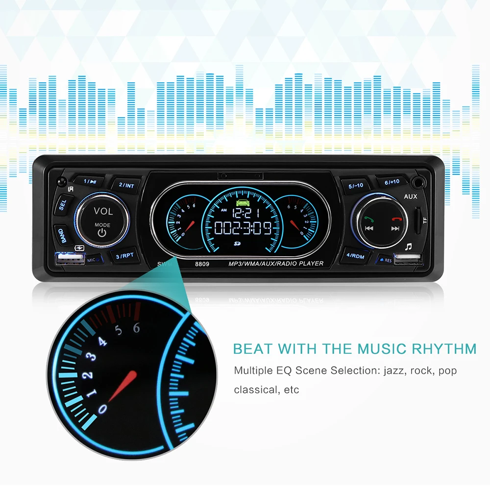 Автомобильный MP3-плеер с Bluetooth, автомобильный стерео аудио mp3 радио плеер, двойной USB, быстрая зарядка, FM частота, 87,5-108 м, автомобильные аксессуары