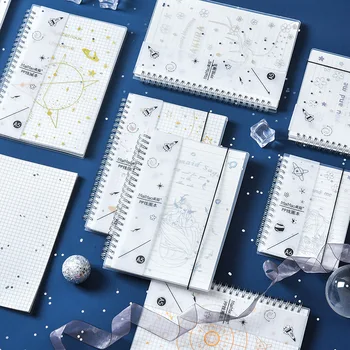 

Bronzing Laser Cover Frosted Loose-Leaf Handbook Notebook Notepad Girl Heart Fresh Style Coil Notebook Multiple Styles Optional