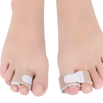 

4pcs Soft Toe Straightener Fabrics Strip Thumb Toe Bandages Anti-Slip Brace Cushioned Corrector Strap