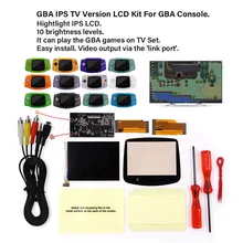 V2 IPS ЖК-дисплей ТВ версия для GBA Подсветка ЖК-дисплей 10 уровней Яркость для GBA ТВ версия для игровая приставка GBA и нарезана так, чтобы вы смогл...