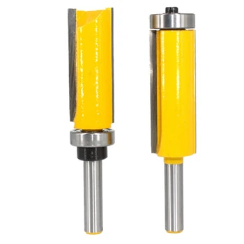 

2Pcs 8mm Flush Trim Pattern Router Bit Top & Bottom Bearing Bits Milling Cutter for Wood Woodworking Cutters