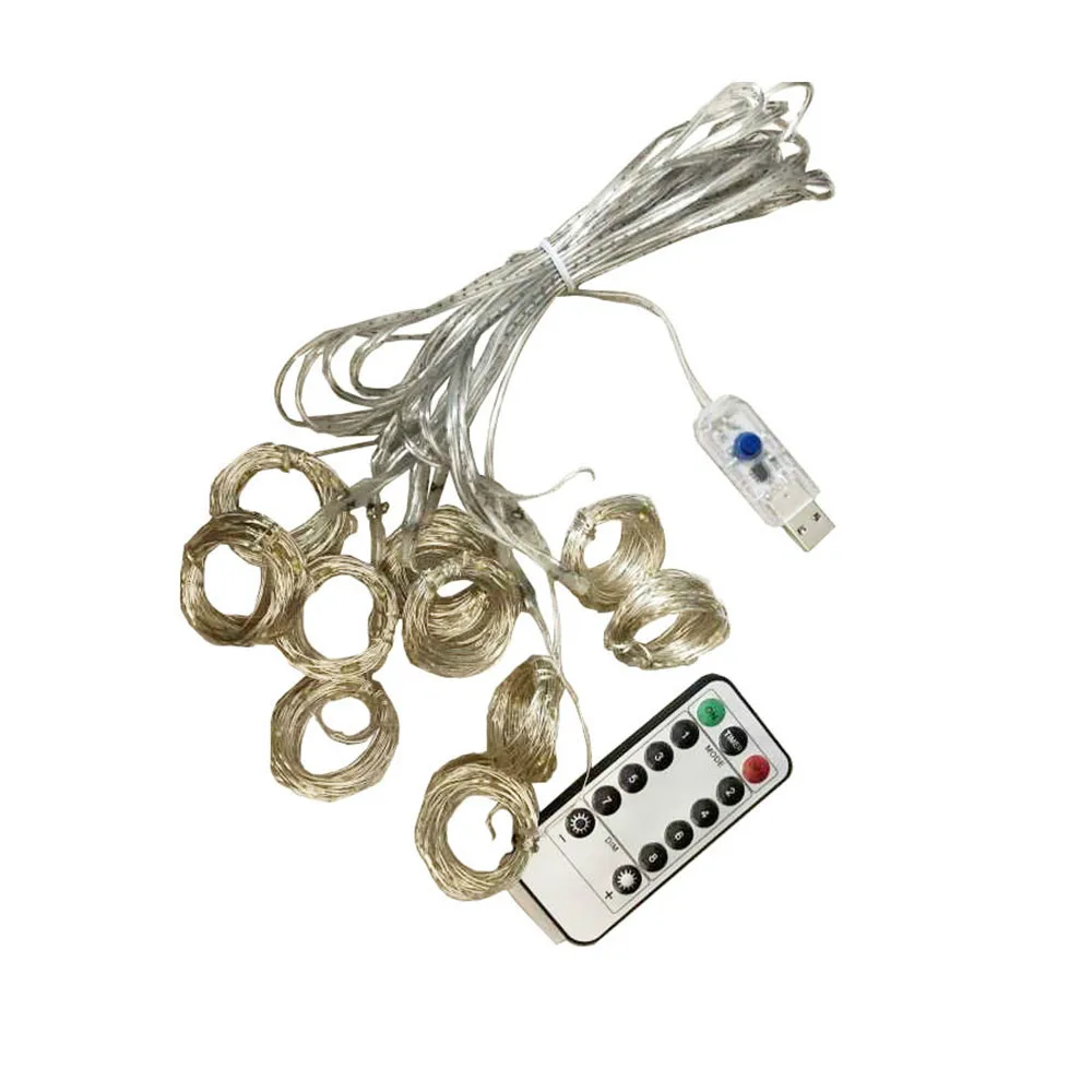 USB Powered 3x1 M/3x2 M/3x3 M светодиодный светильник для занавесок из медной проволоки водонепроницаемый светильник для рождественской вечеринки или свадьбы