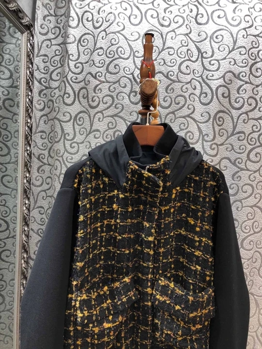 early In autumn of, new women's wear collar, cap and wool stitching space cotton long sleeve, 100 sets of short jacket 1005
