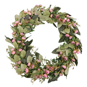 

1Pc Simulation Plant Rattan Garland Artificial Sweet Alyssum Wreath Wall Hanging Oil Painting Wreath Pendant for Home Party Deco
