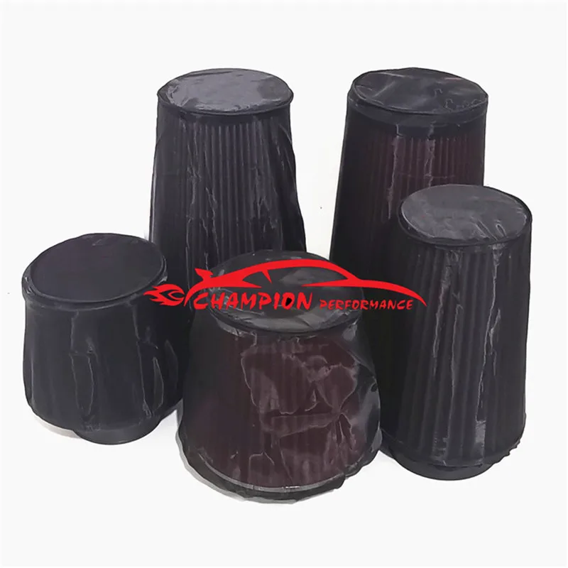 Universal Air Filter Protective Cover Waterproof Oilproof Dustproof for High-flow Air Inlet Filters Black Car Accessories