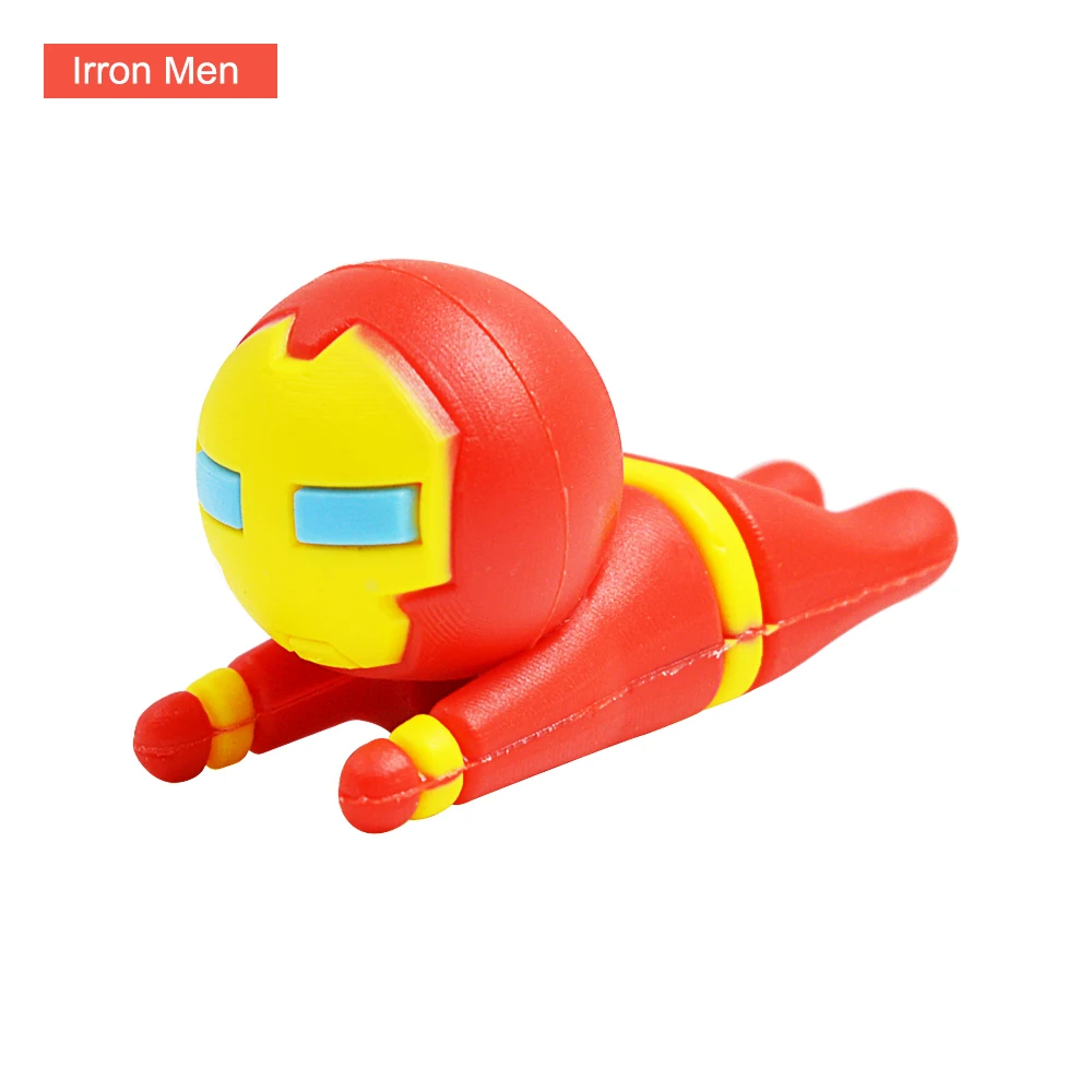 Irron Men CHIPAL, милый мультяшный кабель, защита для укусов, для iPhone, USB, устройство для сматывания проводов, органайзер, супер герой, герой, укусы, животные, укусы, чомперы - Цвет: Irron Men