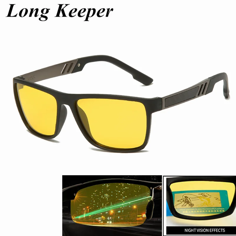 

Night Vision TR90 Sunglasses for Men UV400 Protection Night Driving Glasses Male HD Polarized Yellow Lens Sun Glasses