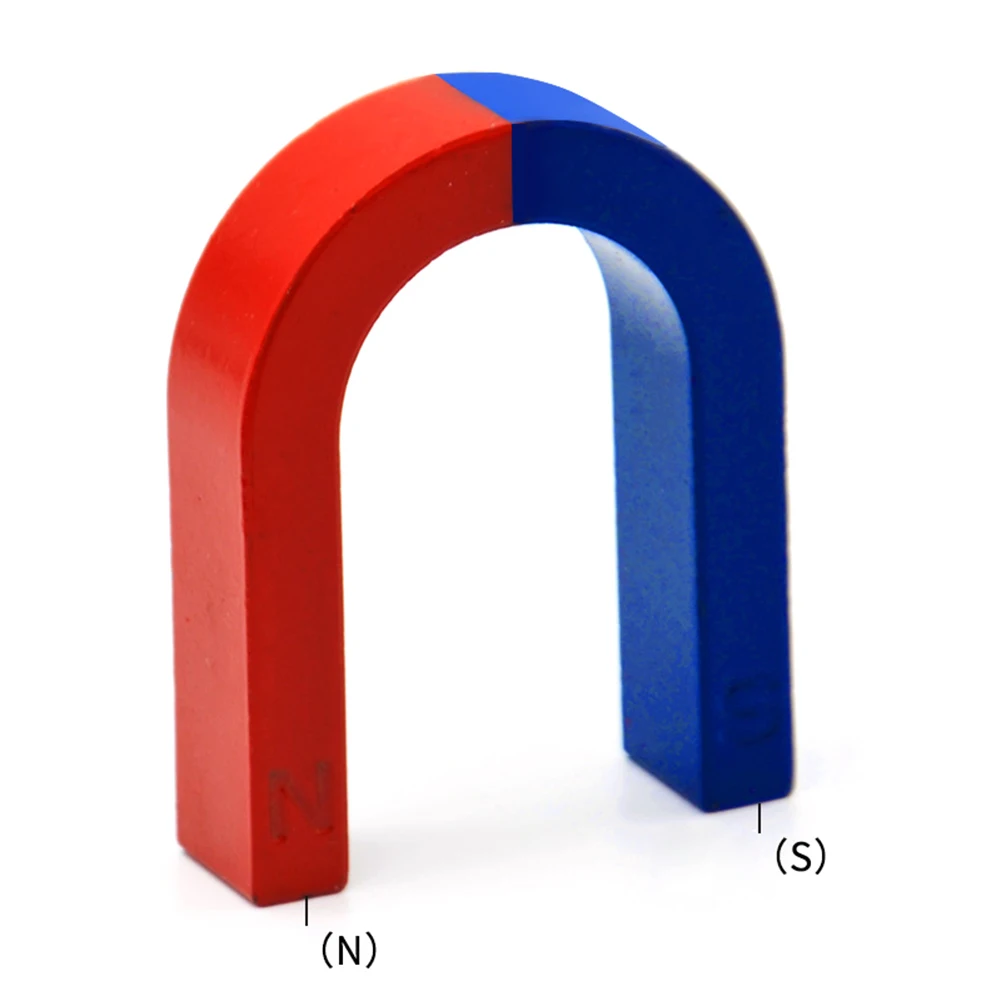  Children Student Physics Experiment Tool Pole Teaching Red Blue Painted U Shaped Horseshoe Magnet - 4000300072204