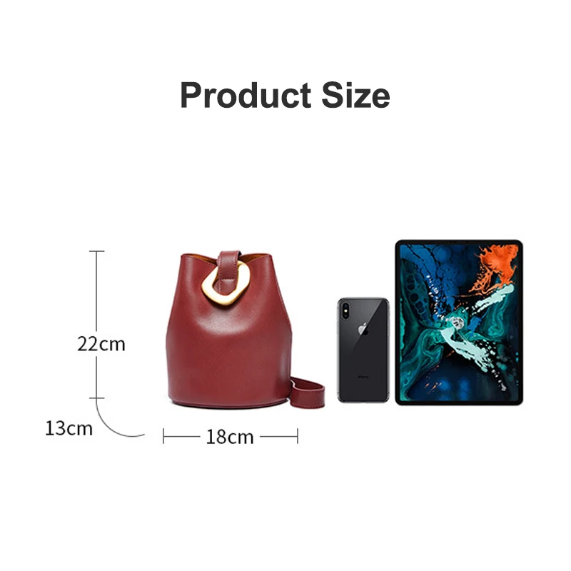 Luxury Women Handbags Designer Genuine Leather Ladies Bucket Shoulder Bag High Quality Casual Female Clutch Crossbody Bags Purse