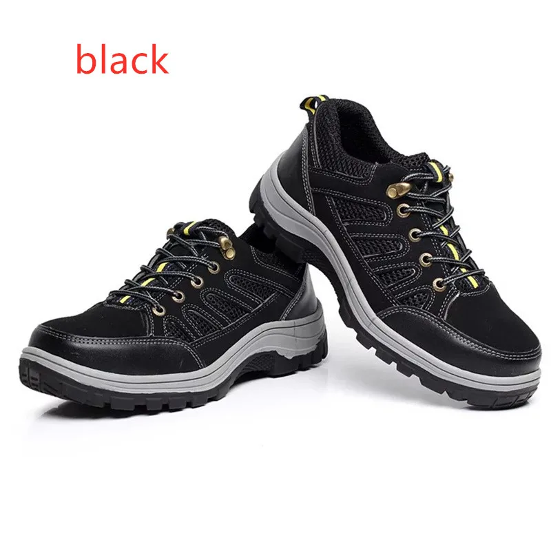

dewbest 2019 Summer woman men Work shoes boots lace-up Anti-smashing anti-piercing Flying wire weaving Breathable Steel toe cap