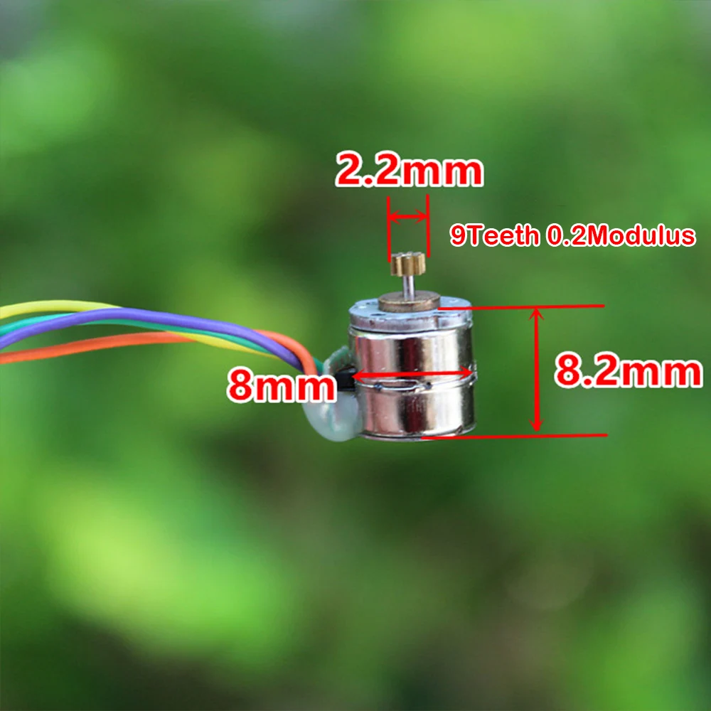 A Set Micro Mini 8mm Stepper Motor Small Electric 2-phase 4-wire Stepper Motor Precision with Copper Gear Connecting Wire stepper motor